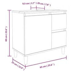 Vidaxl Kopalniška omarica dimljeni hrast 65x33x60 cm inženirski les