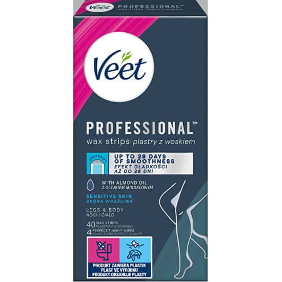 Veet Trakovi s hladnim voskom za občutljivo kožo Professional 40 kos