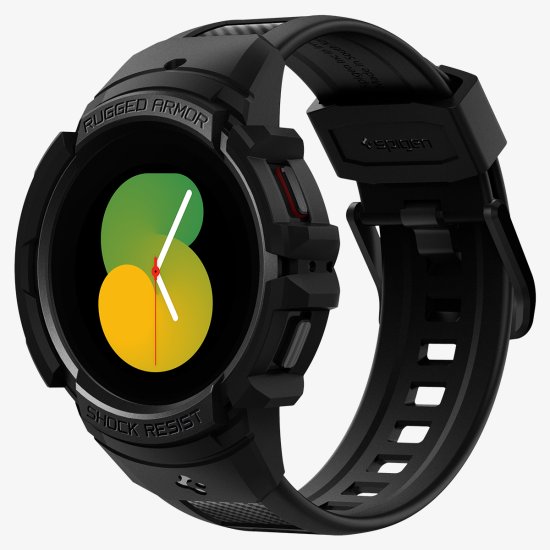 Spigen Zaščitni pokrov za pametno uro Rugged Armor Pro, črn, Samsung Galaxy Watch5/4 44 mm