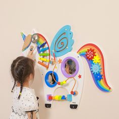 Viga Toys VIGA Lesena manipulativna senzorična tabla Unicorn FSC Montessori certifikat