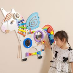 Viga Toys VIGA Lesena manipulativna senzorična tabla Unicorn FSC Montessori certifikat