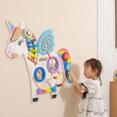 Viga Toys VIGA Lesena manipulativna senzorična tabla Unicorn FSC Montessori certifikat