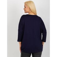RELEVANCE Mornarsko modra ženska bluza iz viskoze velike velikosti ADA RV-BZ-5745.18_398166 Univerzalni