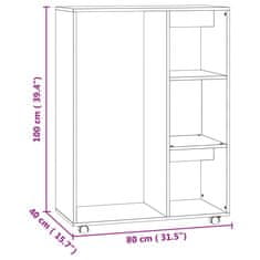 Vidaxl Garderobna omara betonsko siva 80x40x110 cm iverna plošča