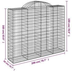 Vidaxl Obokana gabonska košara 200x50x160/180 cm pocinkano železo