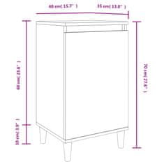 Vidaxl Nočna omarica 2 kosa siva sonoma 40x35x70 cm inženirski les