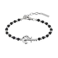 Breil Elegantna zapestnica iz perl s sidrom Črni oniks TJ2407