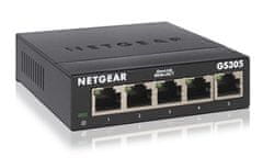 Netgear NETGEAR GS305 5-port Neobvladovan L2 Gigabit Ethernet stikalo v črni barvi, metalno ohišje, kakovostna povezava