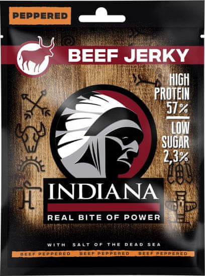 INDIANA JERKY INDIANA Goveje Jerky s peperjem 25g