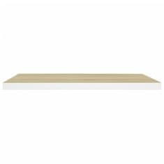 Vidaxl Stenske police 4 kosi hrast in bele 80x23,5x3,8 cm MDF