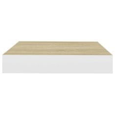 Vidaxl Stenske police 2 kosa barva hrasta in bela 23x23,5x3,8 cm MDF