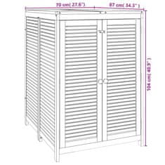 Vidaxl Vrtna škatla za shranjevanje 70x87x104 cm trden akacijev les