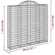 Vidaxl Obokane gabion košare 3 kosi 200x30x180/200 cm pocinkano železo