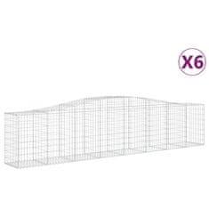 Vidaxl Obokane gabion košare 6 kosov 400x50x80/100 cm pocinkano železo