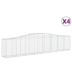 Vidaxl Obokane gabion košare 4 kosi 400x50x80/100 cm pocinkano železo