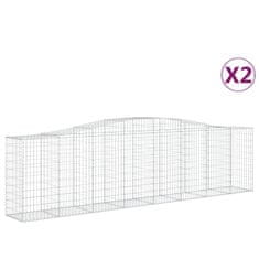 Vidaxl Obokane gabion košare 2 kosi 400x50x100/120cm pocinkano železo