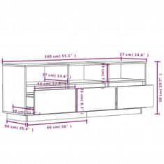 Vidaxl TV omarica 140x37x50 cm trdna borovina