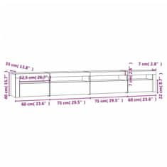 Vidaxl TV omarica z LED lučkami dimljeni hrast 270x35x40 cm