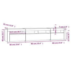 Vidaxl TV omarica z LED lučkami dimljeni hrast 210x35x40 cm