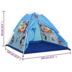 Vidaxl Otroški šotor za igranje z 250 žogicami moder 120x120x90 cm