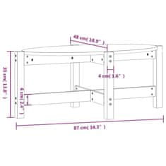 Vidaxl Klubska mizica črna 87x48x35 cm trdna borovina