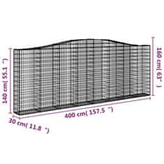 Vidaxl Obokane gabion košare 6 kosov 400x30x140/160cm pocinkano železo