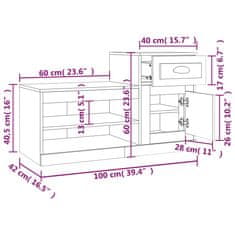 Vidaxl Omarica za čevlje sonoma hrast 100x42x60 cm inženirski les