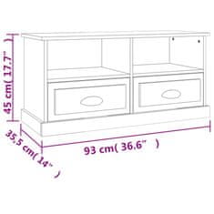 Vidaxl TV omarica bela 93x35,5x45 cm inženirski les