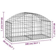 Vidaxl Obokana gabonska košara 100x50x40/60 cm pocinkano železo