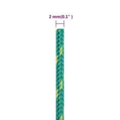 Vidaxl Vrv za čoln zelena 2 mm 500 m polipropilen