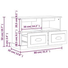 Vidaxl TV omarica betonsko siva 80x35x50 cm inženirski les