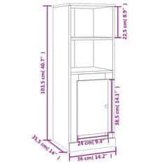 Vidaxl Visoka omara bela 36x35,5x103,5 cm inženirski les