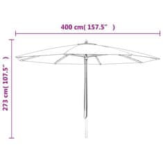 Vidaxl Vrtni senčnik z lesenim drogom taupe 400x273 cm