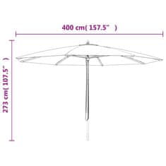 Vidaxl Vrtni senčnik z lesenim drogom zelen 400x273 cm