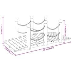 Vidaxl Vrtni most z verižnimi ograjami 150x67x56 cm trdna smrekovina