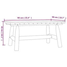 Vidaxl Klubska mizica 90x50x41 cm trdna smrekovina