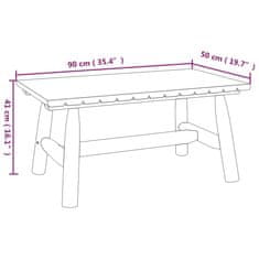 Vidaxl Klubska mizica 90x50x41 cm trdna smrekovina