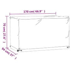 Vidaxl Prevleka za vrtno pohištvo 8 obročkov 170x94x70 cm pravokotna