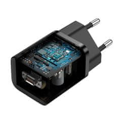 BASEUS Super Si hitri polnilec 1C 25W s kablom USB-C na USB-C 1m (črn)