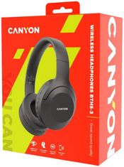 Canyon Slušalke BTHS-3, USB-C, BT V5.1 JL6956, baterija 300 mAh do 15 ur, 20 Hz-20 kHz, temno siva (antracit)