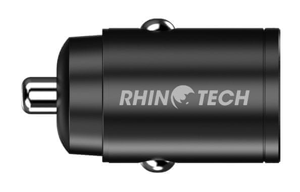 avtomobilski polnilec avtomobilski polnilni adapter Rhinotech Mini USB-C USB-A vrata 30 W črna RTACC324 prenosni računalnik tablični računalnik mobilni telefon