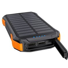 Choetech Solar Power Bank 10000mAh Qi 5W, črna/oranžna