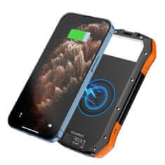 Choetech Solar Power Bank 10000mAh Qi 5W, črna/oranžna