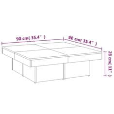 Vidaxl Klubska mizica rjavi hrast 90x90x28 cm inženirski les