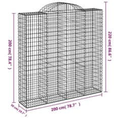 Vidaxl Obokana gabonska košara 200x50x200/220 cm pocinkano železo