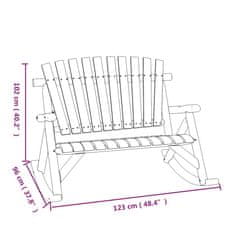 Vidaxl Vrtna gugalna klop dvosed 123x96x102 cm trdna smrekovina