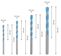 BOSCH Professional 4-delni komplet svedrov EXPERT MultiConstruction CYL-9, 4/5/6/8 mm (2608900645)