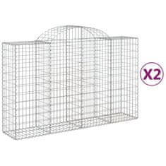 Vidaxl Obokane gabion košare 2 kosa 200x50x120/140 cm pocinkano železo