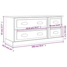 Vidaxl TV omarica betonsko siva 100x35,5x45 cm inženirski les