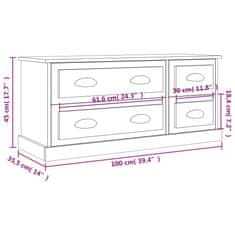 Vidaxl TV omarica visok sijaj bela 100x35,5x45 cm inženirski les